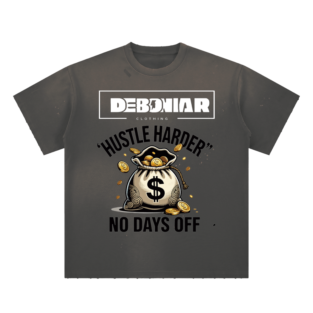 DEBONIAR -Hand-Frayed Sunfade Paint Splatter T-Shirt