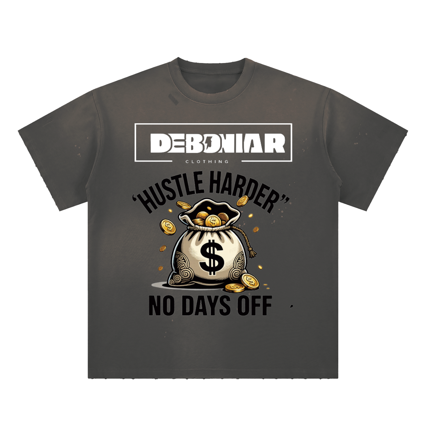 DEBONIAR -Hand-Frayed Sunfade Paint Splatter T-Shirt