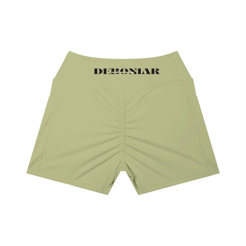 DEBONIAR Women’s High Rise Pocket Yoga Shorts